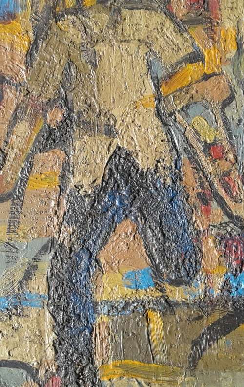 Ephraim Ngatane 1938-1971...Song of life 39x30 cm Oil