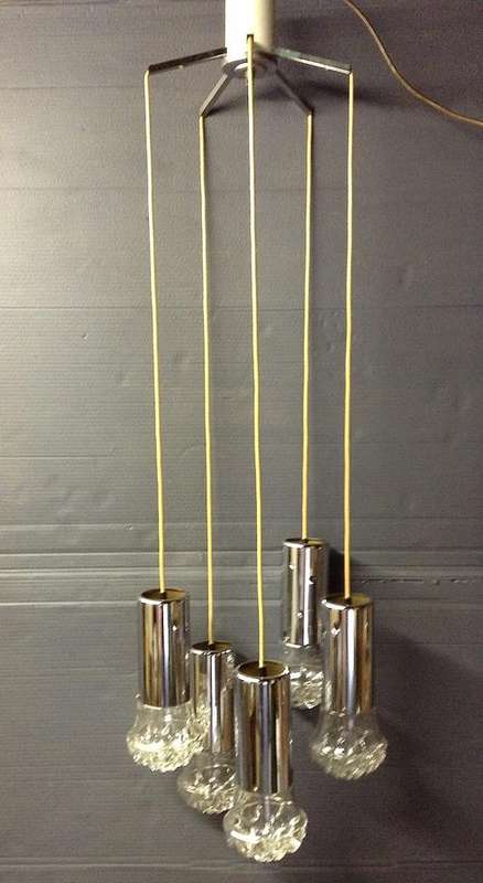 Mid century lighting cascading lights with pressed glass