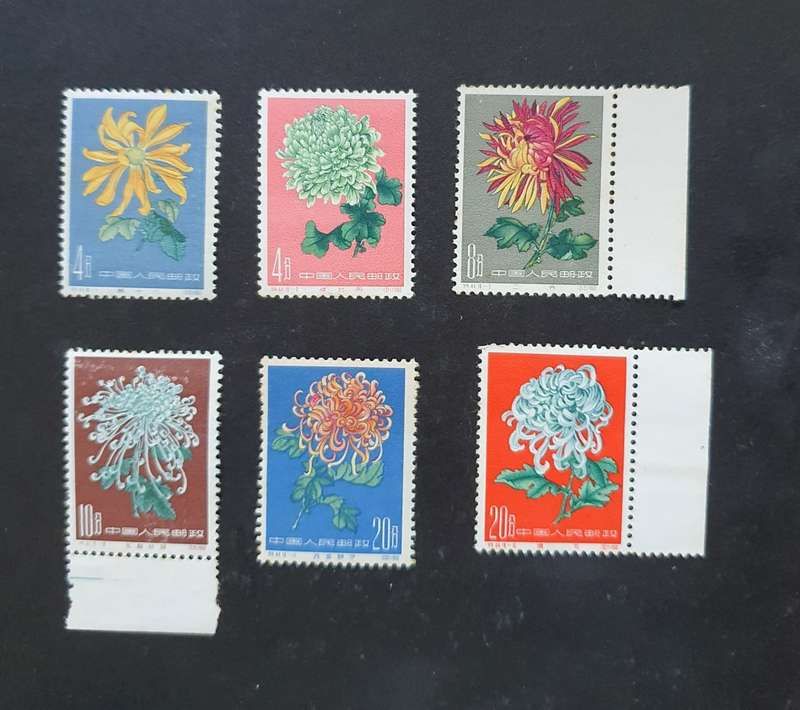 1960-1961 CHINA PEOPLES REP. FLOWERS - CHRYSANTHEMUMS FULL SET OF STAMPS