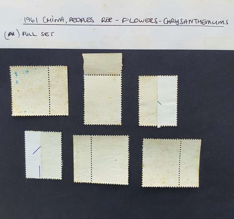 1960-1961 CHINA PEOPLES REP. FLOWERS - CHRYSANTHEMUMS FULL SET OF STAMPS