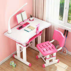 Adjustable Kids Learning Study Table Desk and Chair Set with Storage & Reading Holding Panel