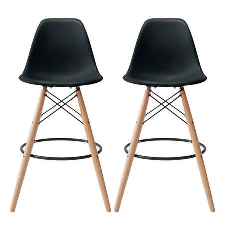 Set of 2 Modern Armless Counter / Bar Chairs