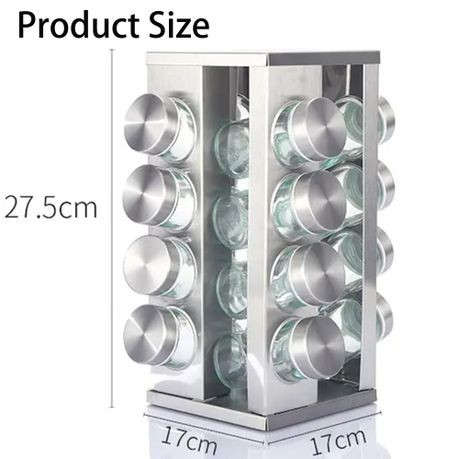 Rotating Spice Rack with 16 Spice Jars