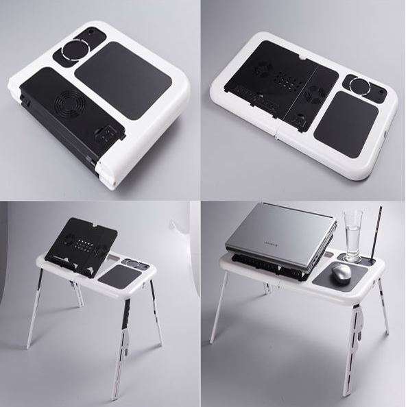 E-Table Portable Laptop Stand with 2 USB Cooling Fans