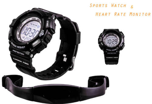 Pulse Heart Rate Monitor Watch with Chest Belt