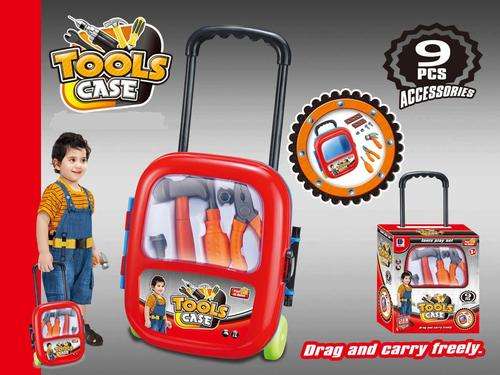 Kids 9 Piece Tools Play set case (Drag and carry freely)