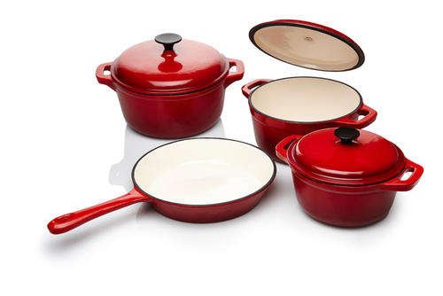 Rystel Seven Piece Cast Iron Enamel Cookware Pot Set