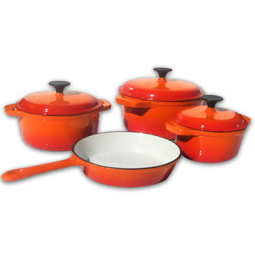 Rystel Seven Piece Cast Iron Enamel Cookware Pot Set