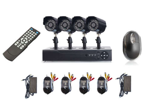 4 Channel CCTV Security System DVR Kit  (4ch) H.264 Real time DVR, 4 Infrared Cameras