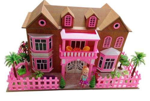 Wooden Doll House Miniatures Play Set with Sound (Furniture included)