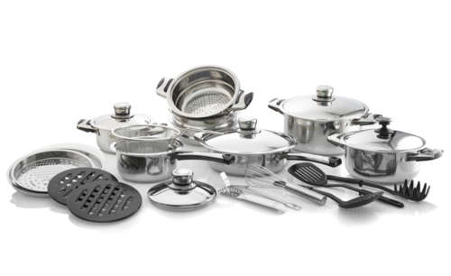 Cenocco 27 Piece Stainless Steel Cookware set (Capsule bottom, Temperature Knob)