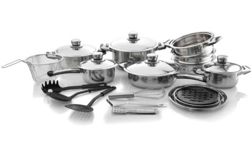 Rystel 27 Piece Stainless Steel Cookware Pot set (Capsule bottom, Temperature Knob)