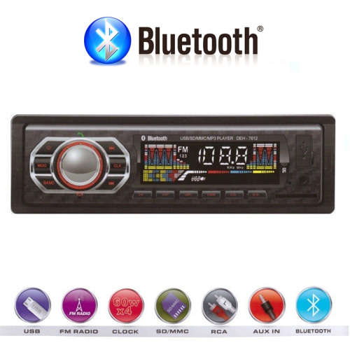 Car FM Radio with Bluetooth, MP3, Front USB, SD Card Slot and Remote Control