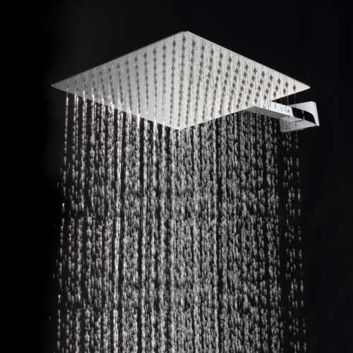 Nevenoe Superslim Stainless Steel Rainfall Shower Head (Square) 30cm / 12 Inch