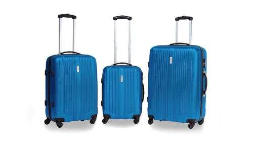 3 Piece ABS Trolley Luggage Bag Set , 20" 24" 28" - Blue