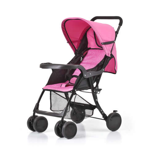 Baby Stroller Pram with Multi-position Reclining Backrest - Pink