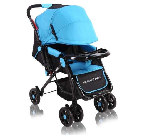 Return Baby Stroller Pram with Lift Up Foot Rest and Multi-position Reclining Backrest - Large