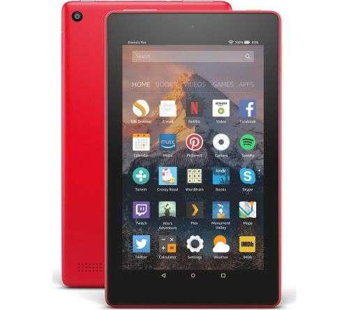 Amazon Fire 7 Tablet with Alexa, 7" Display, 8GB - with Special Offers - Red