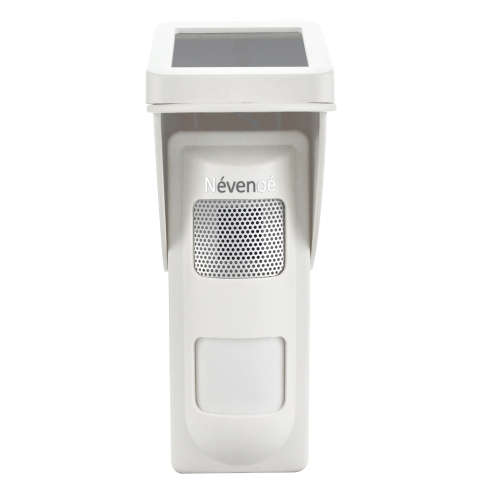 Nevenoe Outdoor Solar PIR Detector Passive with Built in Sound and Remote ( Spot Alarm System)