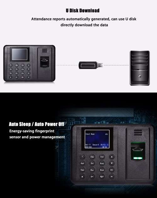 Fingerprint Time Attendance Machine System with USB,  U-Disc