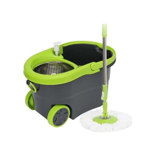 iSpin Mop Includes Bucket with Wheels-360 Degree Rotation, Stainless Steel Basket-Blue (Second hand)