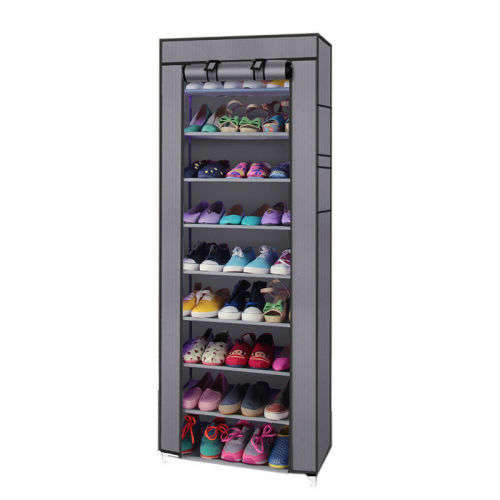Hazlo 9 Layer Shoe Storage Rack Organizer with Canvas Cover