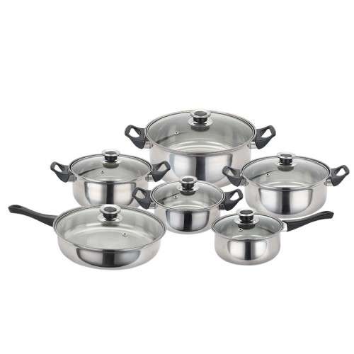 12 Piece Stainless Steel Cookware Pot set