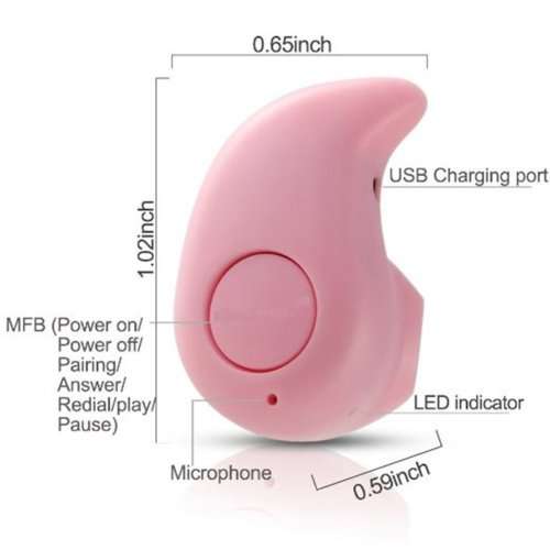 Mini Invisible Wireless Bluetooth Stereo Earpiece Earbud Earphone