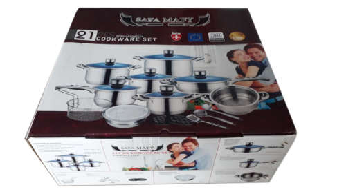 Mafy 21 Piece Stainless Steel Cookware Pot Set - 7 Layer Capsuled Bottom & Thermostat