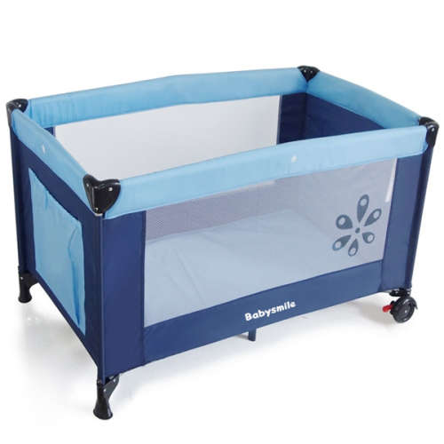 Folding Baby Crib Cot with Wheels (Playpen) - Red