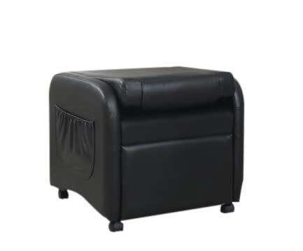 Fold Back Recliner Couch Sofa Chair - 1 Seater (Faux Leather) - Black  [SECOND HAND]