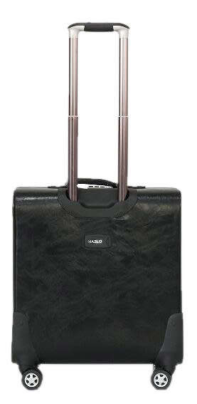 Faux Leather Trolley Travel Cabin Laptop Briefcase Luggage Bag - Black