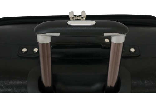 Faux Leather Trolley Travel Cabin Laptop Briefcase Luggage Bag - Black