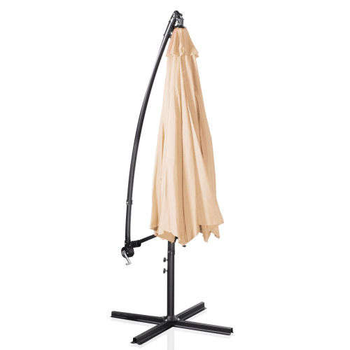 3m Outdoor Patio Cantilever Banana Umbrella - Red [SECOND HAND]