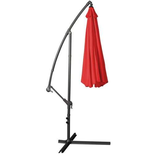 3m Outdoor Patio Cantilever Banana Umbrella - Red [SECOND HAND]