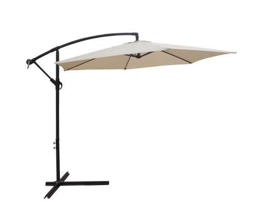 3m Outdoor Patio Cantilever Banana Umbrella - Red [SECOND HAND]