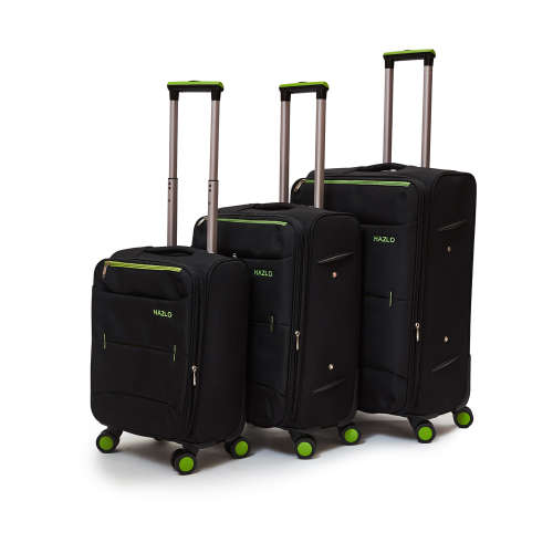 3 Piece Nylon Trolley Luggage Bag Set - Blue