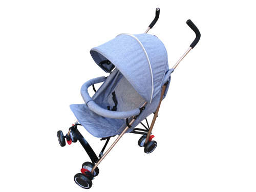Baby Stroller Pram with Multi-position Reclining Backrest and footrest - Pink