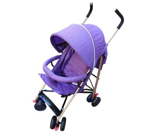 Baby Stroller Pram with Multi-position Reclining Backrest and footrest - Pink