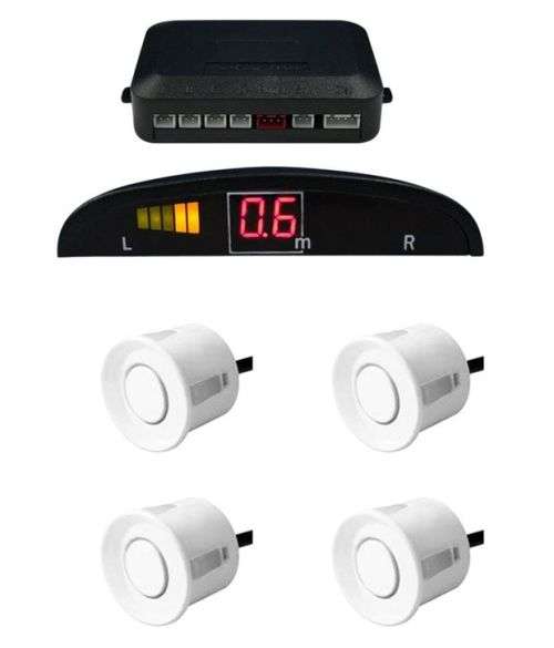 Car Reverse Parking Sensor Assistant - Includes 4 Sensors and LED monitor - Silver