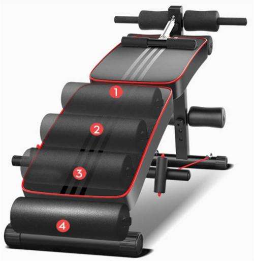 Foldable Sit Up AB Bench with Exercise Rope and Spring Pull Exerciser