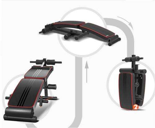 Foldable Sit Up AB Bench with Exercise Rope and Spring Pull Exerciser