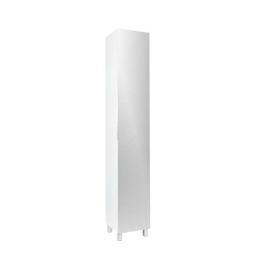 Floor Standing Mirrored Bathroom Cabinet with 6 Shelves - White [Second Hand]