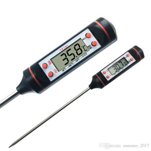 Stainless Steel Digital Cooking Thermometer with LCD Display