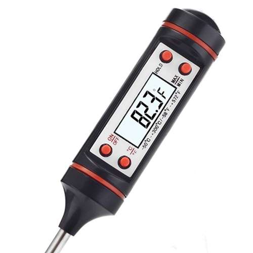 Stainless Steel Digital Cooking Thermometer with LCD Display