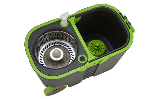 iSpin Mop Includes Bucket with Wheels - 360 Degree Rotation, Stainless Steel Basket [Second hand]