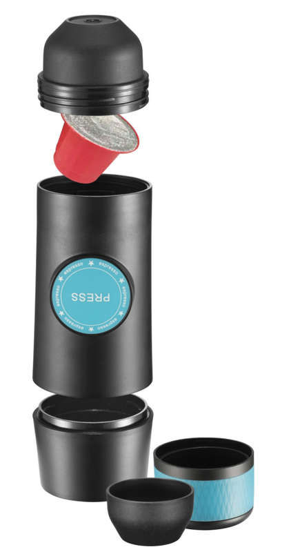 Kusie Portable Espresso Coffee Maker with Built in Battery - Ground or Nespresso Capsule