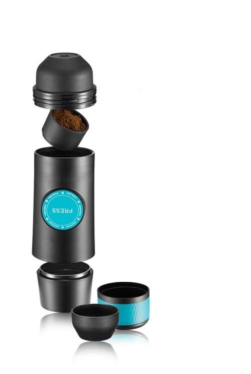 Kusie Portable Espresso Coffee Maker with Built in Battery - Ground or Nespresso Capsule