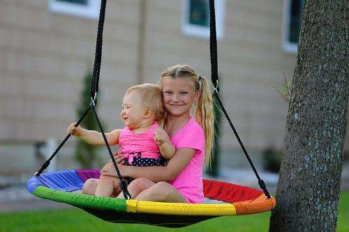 Childrens Saucer Tree Swing with Hanging Ropes