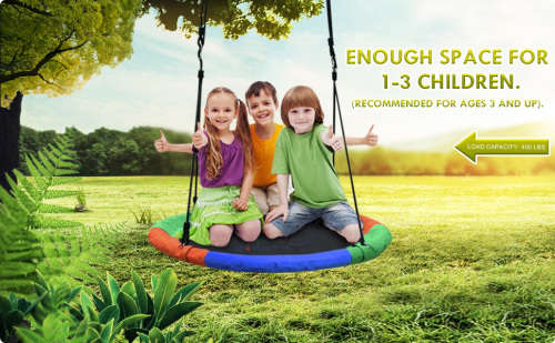 Childrens Saucer Tree Swing with Hanging Ropes